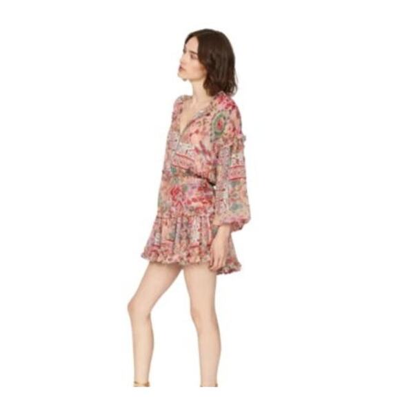 Misa Los Angeles “Elena” Long Sleeve Palazzo Tile Tiered Mini Dress – XS NWT! - Picture 3 of 7